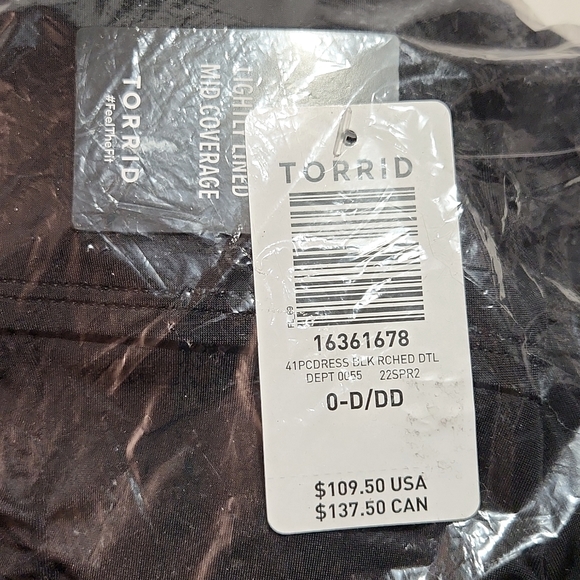 ❤️NWT VINTAGE TORRID RUCHED RETRO MID-LENGTH SWIM DRESS - Large D/DD - Picture 6 of 10